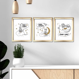 Wallity Cuadro Decorativo Enmarcado en MDF (3 piezas) Multicolor